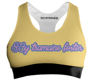 Print All Over Me, PAOM.COM, CUSTOM CLOTHING, Canary Cotton Candy , Sports Bra