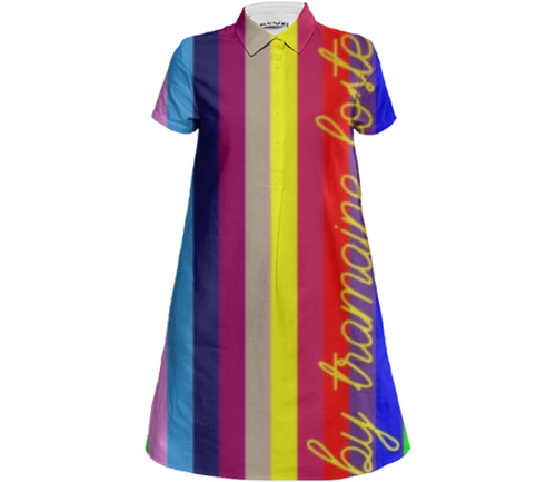 Print All Over Me, PAOM.COM, CUSTOM CLOTHING, Stripes and..., Mini Shirt Dress
